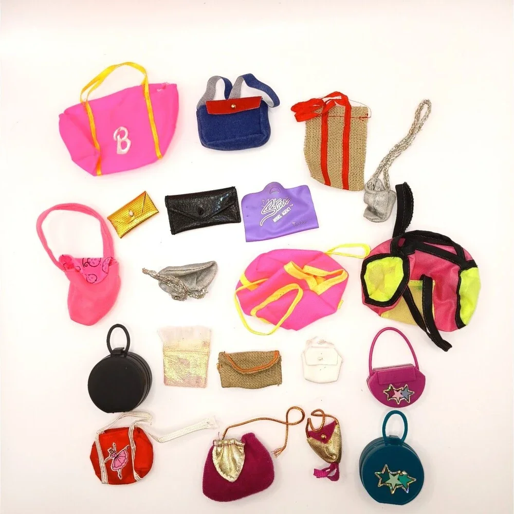 Vtg to Modern Barbie Bags Purses Totes Lot of 20 incl Hollywood Nails Bags READ